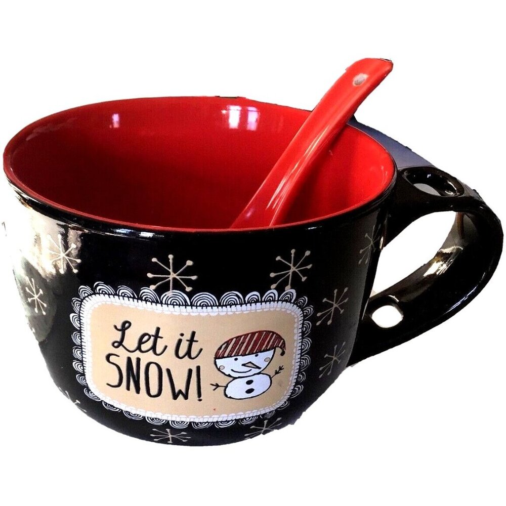 Amylee Weeks Snow Pals Mug Cup Bowl Spoon Let It Snow Marshmallows Gift soup - Picture 2 of 5